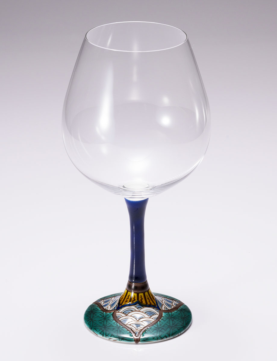 鏑木BOグラス　九谷小紋　緑 / 糠川孝之