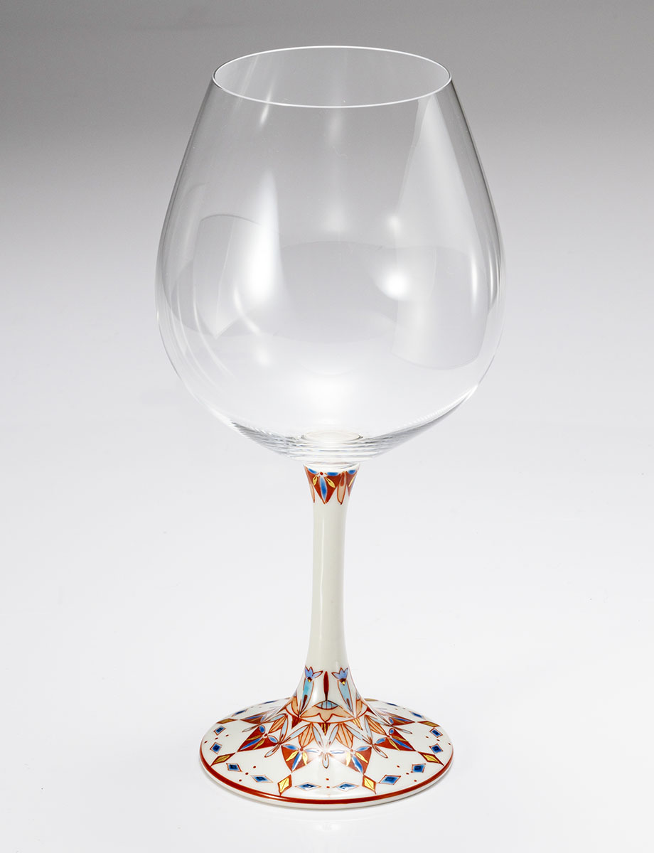 鏑木BOグラス　色絵幾何紋金彩　赤 / 多田幸史