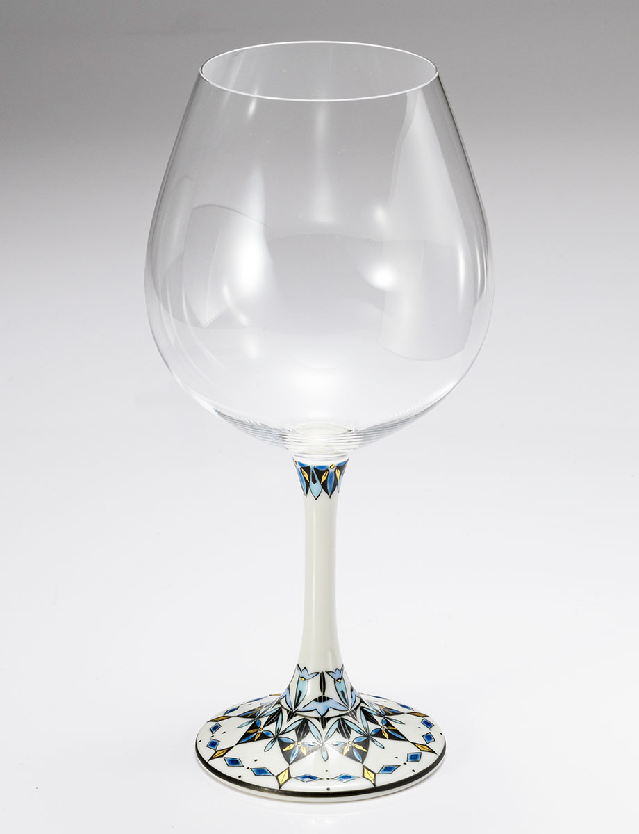 鏑木BOグラス　色絵幾何紋金彩　黒 / 多田幸史