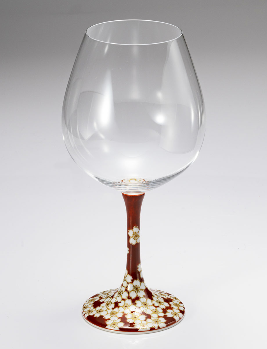 鏑木BOグラス　桜　赤 / 加賀雅人窯