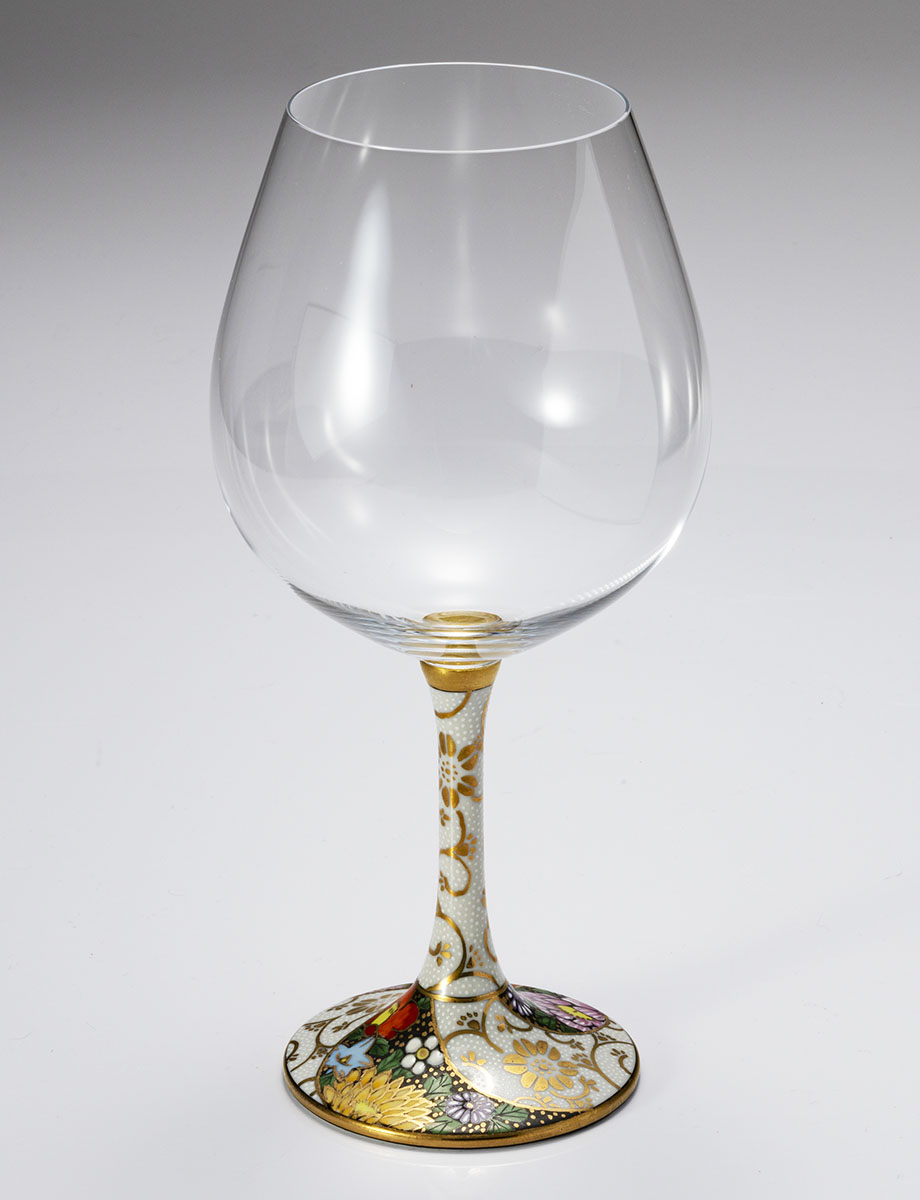 鏑木BOグラス　割取白粒花詰 / 大志窯