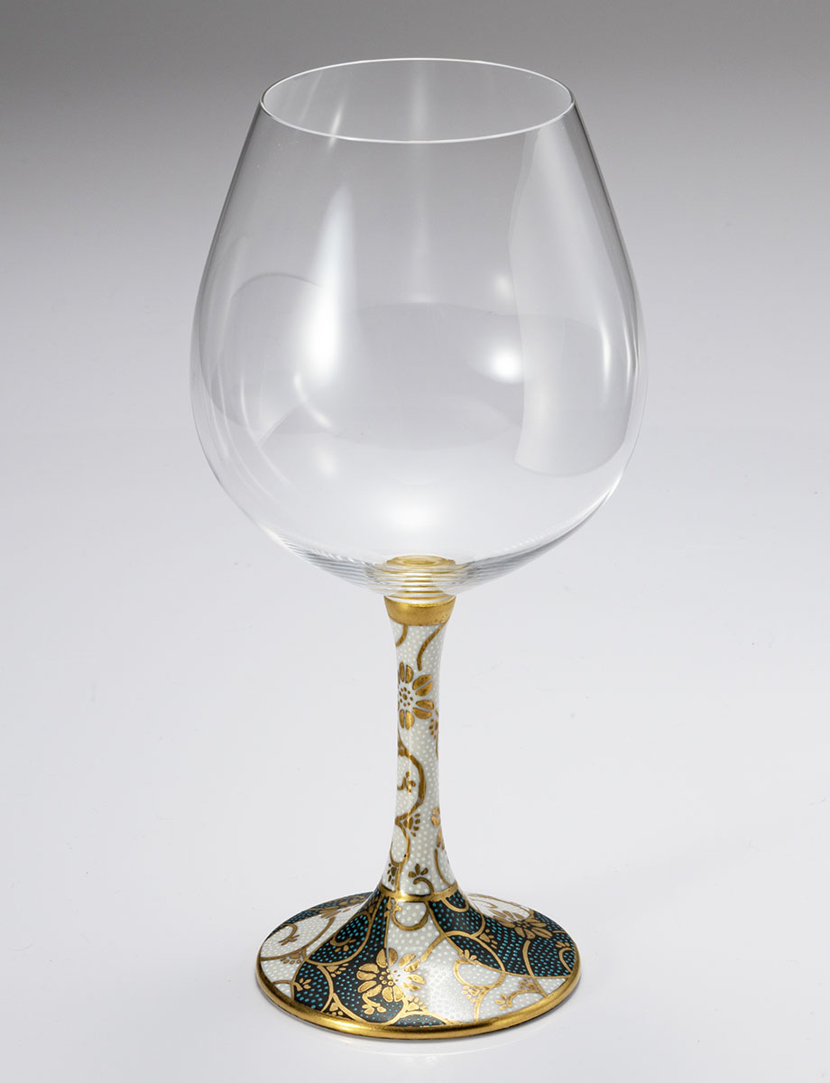 鏑木BOグラス　白粒青粒 / 大志窯