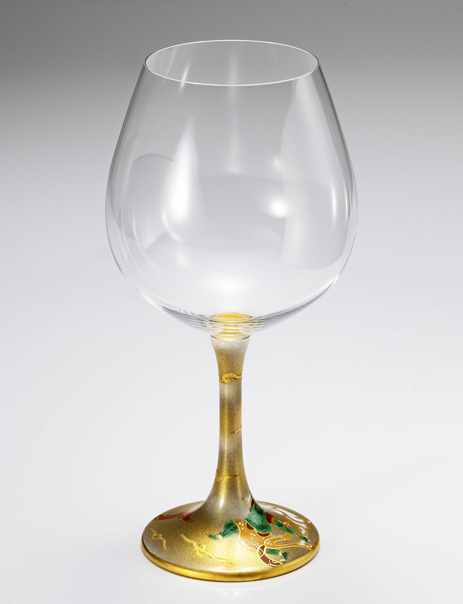 鏑木BOグラス　金彩風神 / 光崖窯・高聡文