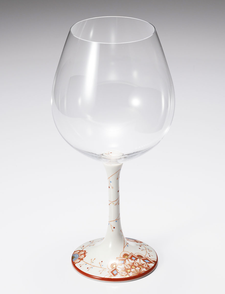 鏑木BOグラス　赤絵マンダラめぶき　蒼 / 太田恵利香