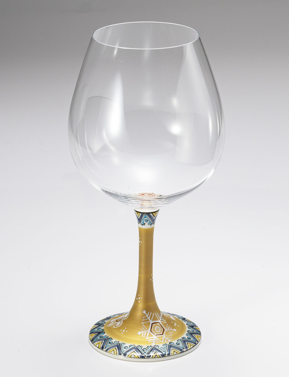 鏑木BOグラス　雪の華　金 / 加賀雅人窯