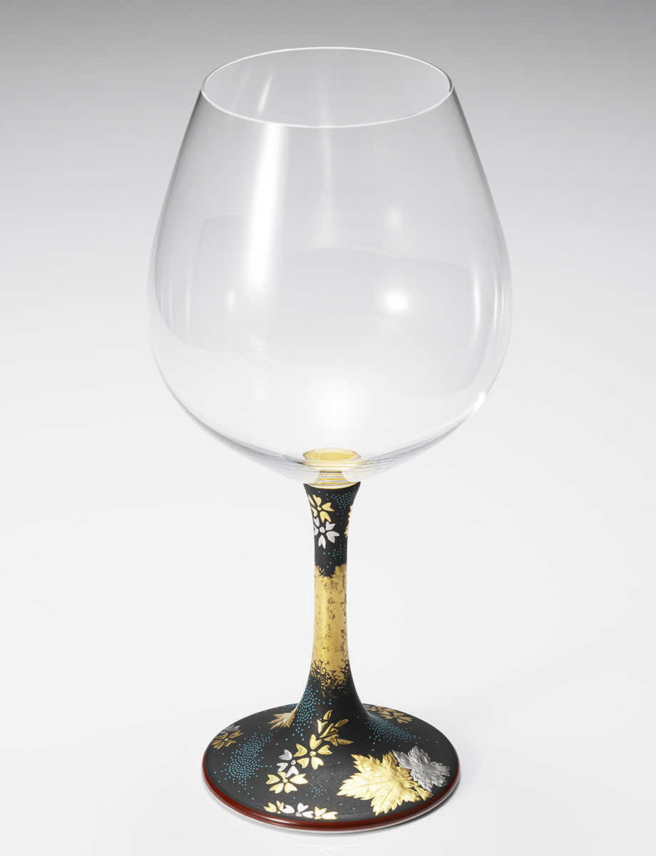 鏑木BOグラス　白金盛青粒桜楓 / 仲田錦玉