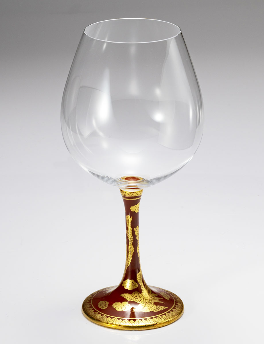 鏑木BOグラス　永楽手鳳凰　赤 / 光崖窯・高聡文