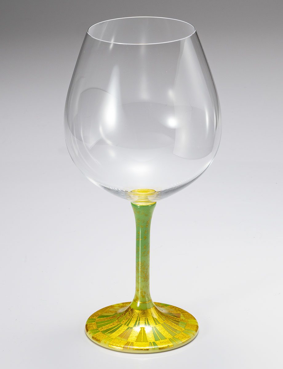 鏑木BOグラス　金箔小紋　ヒワ / 山田登陽志