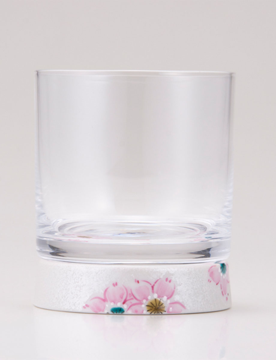 ロックグラス　さくら文　シルバー