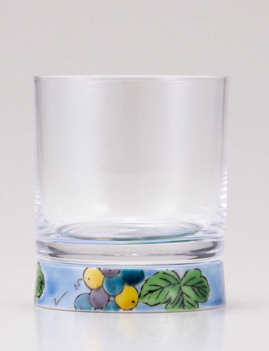 ロックグラス　ぶどう　ブルー