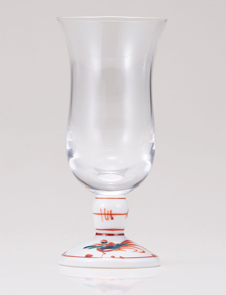 冷酒グラス　赤絵鳥文