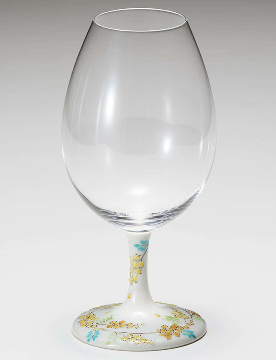 酒グラス　ミモザ / 色絵遊