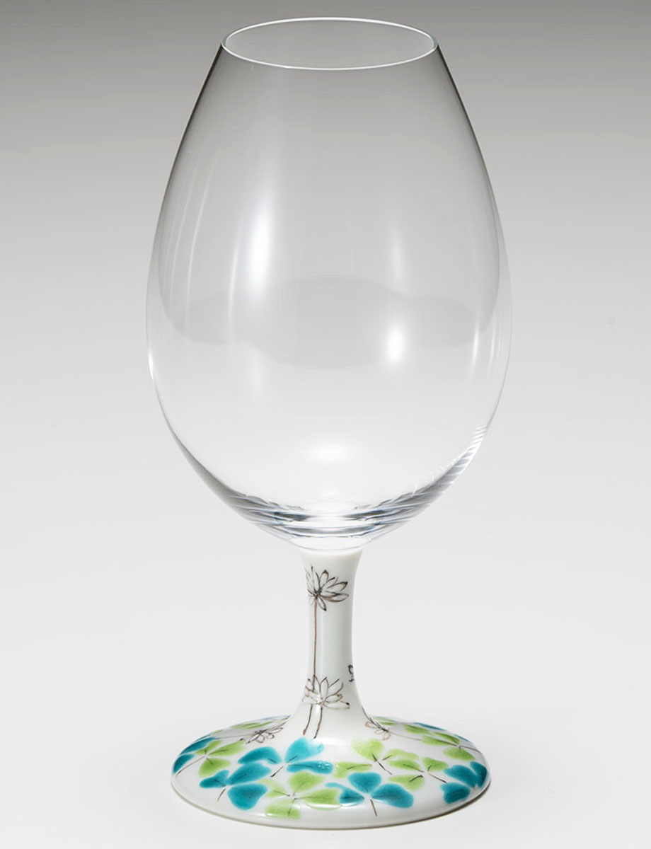 酒グラス　クローバー / 色絵遊