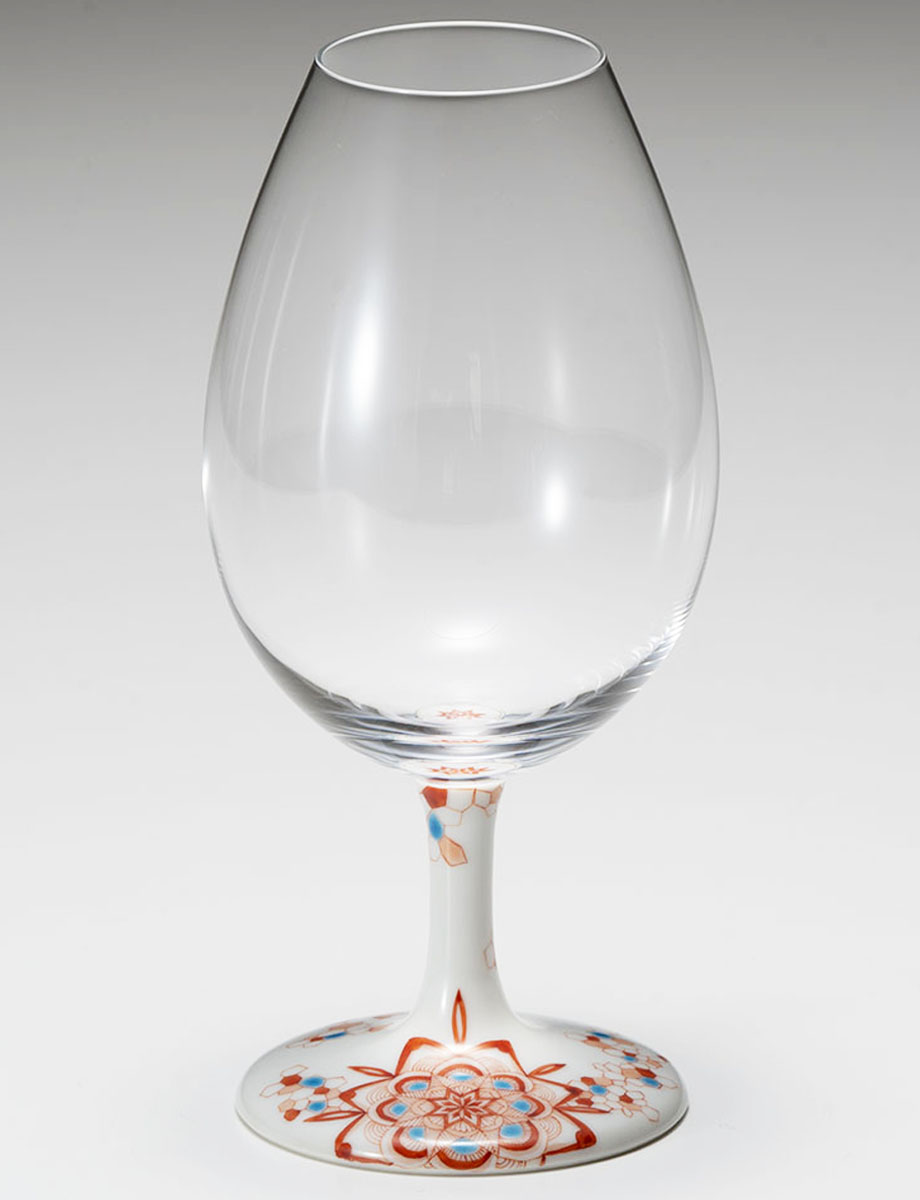 酒グラス　ほどけマンダラ　青 / 太田恵利香