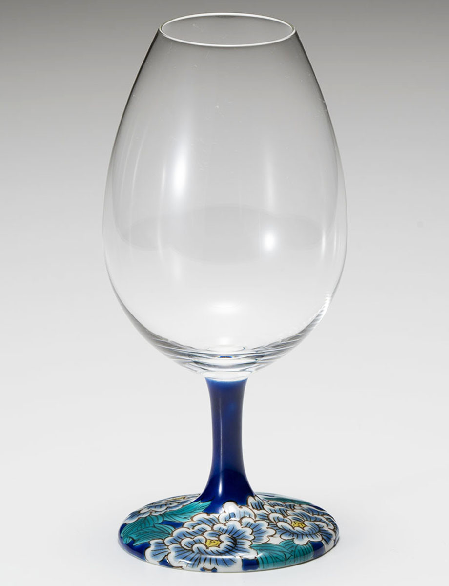 酒グラス　牡丹 / 糠川孝之