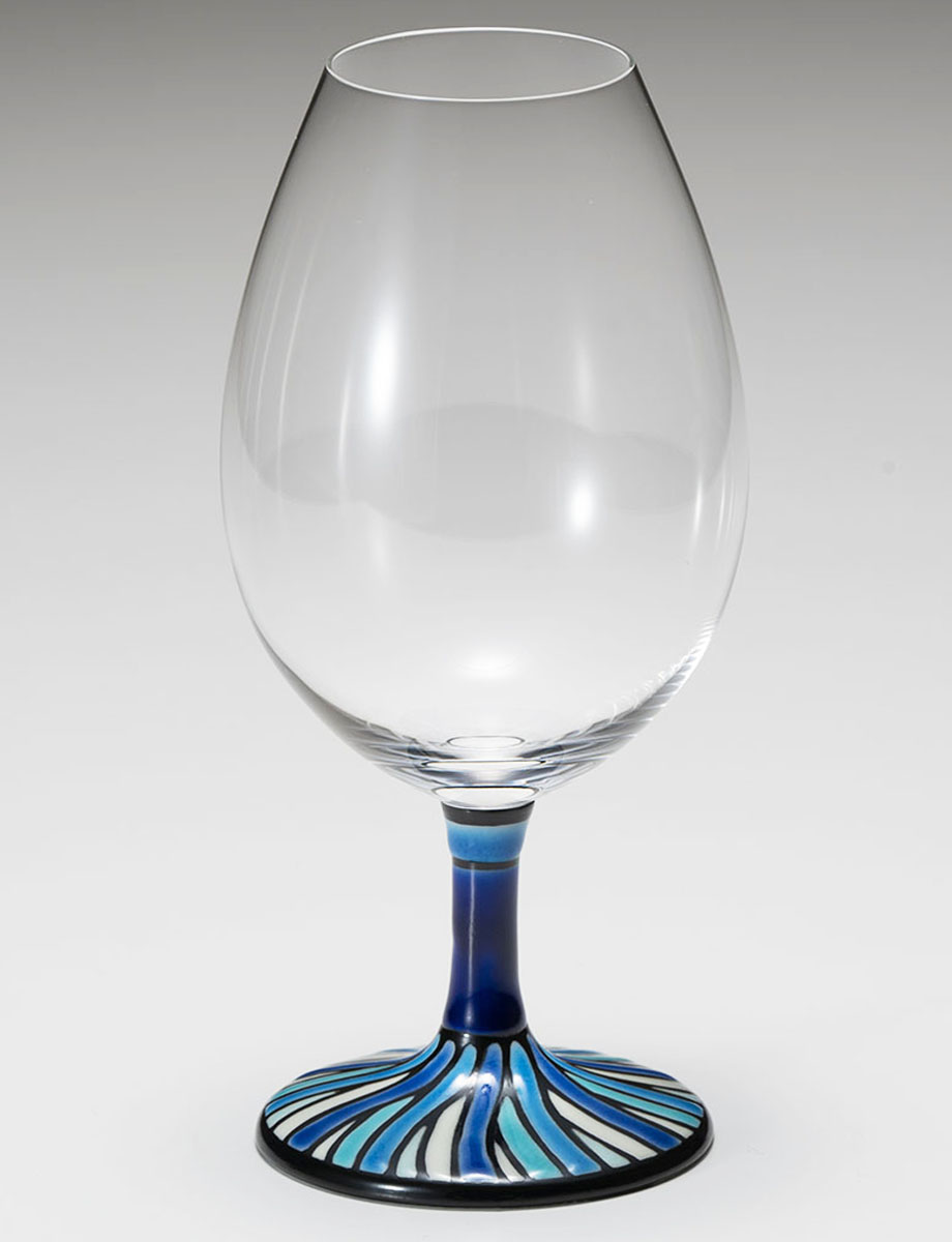 酒グラス　カラーライン　青 / 糠川孝之