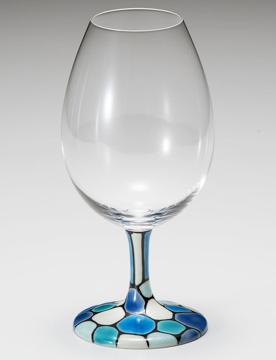 酒グラス　彩　青 / 糠川孝之
