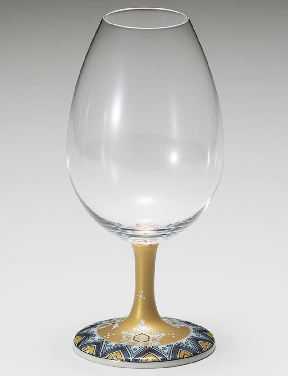 酒グラス　雪の華　金 / 加賀雅人窯