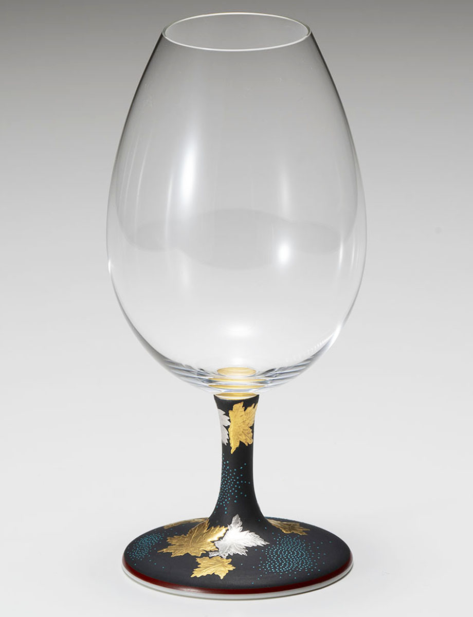 酒グラス　白金盛楓散青粒 / 仲田錦玉