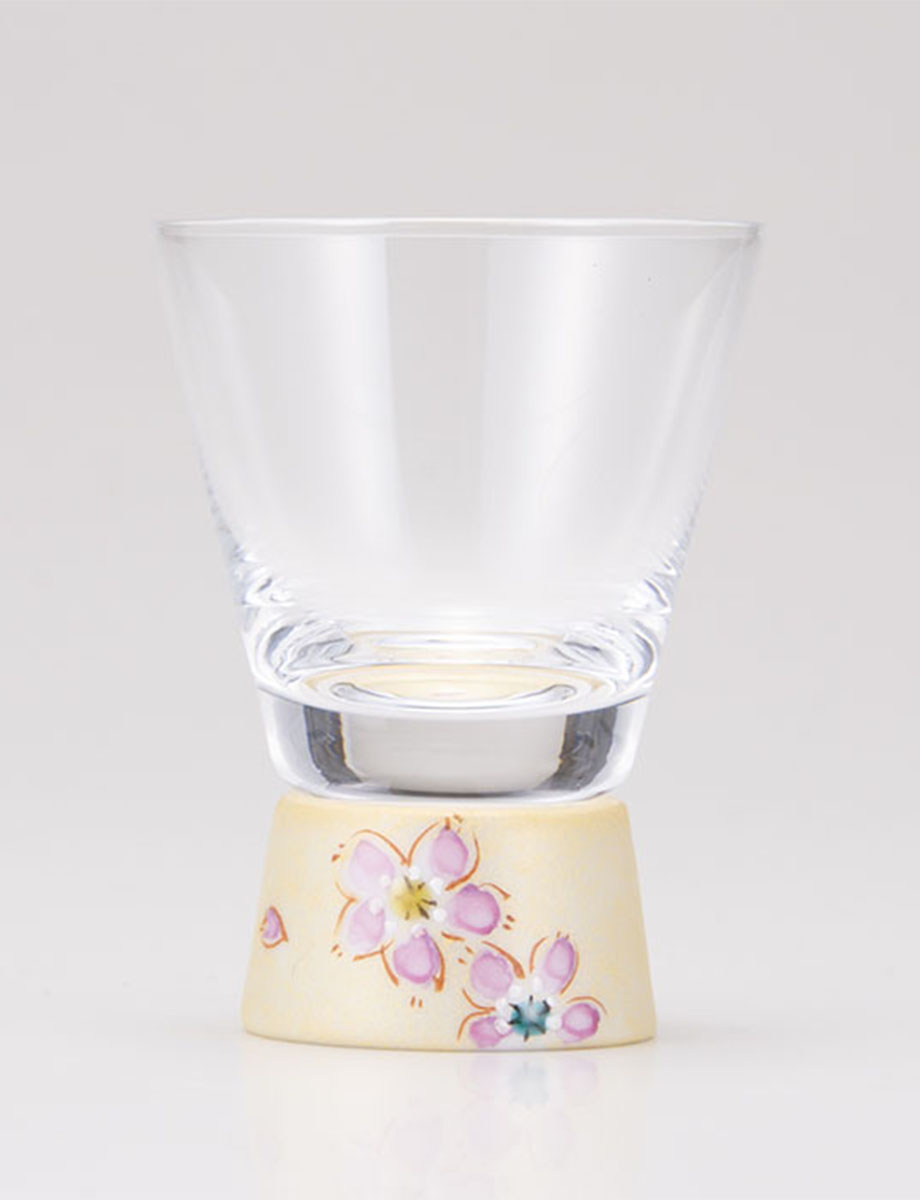 ショットグラス　さくら文　ゴールド