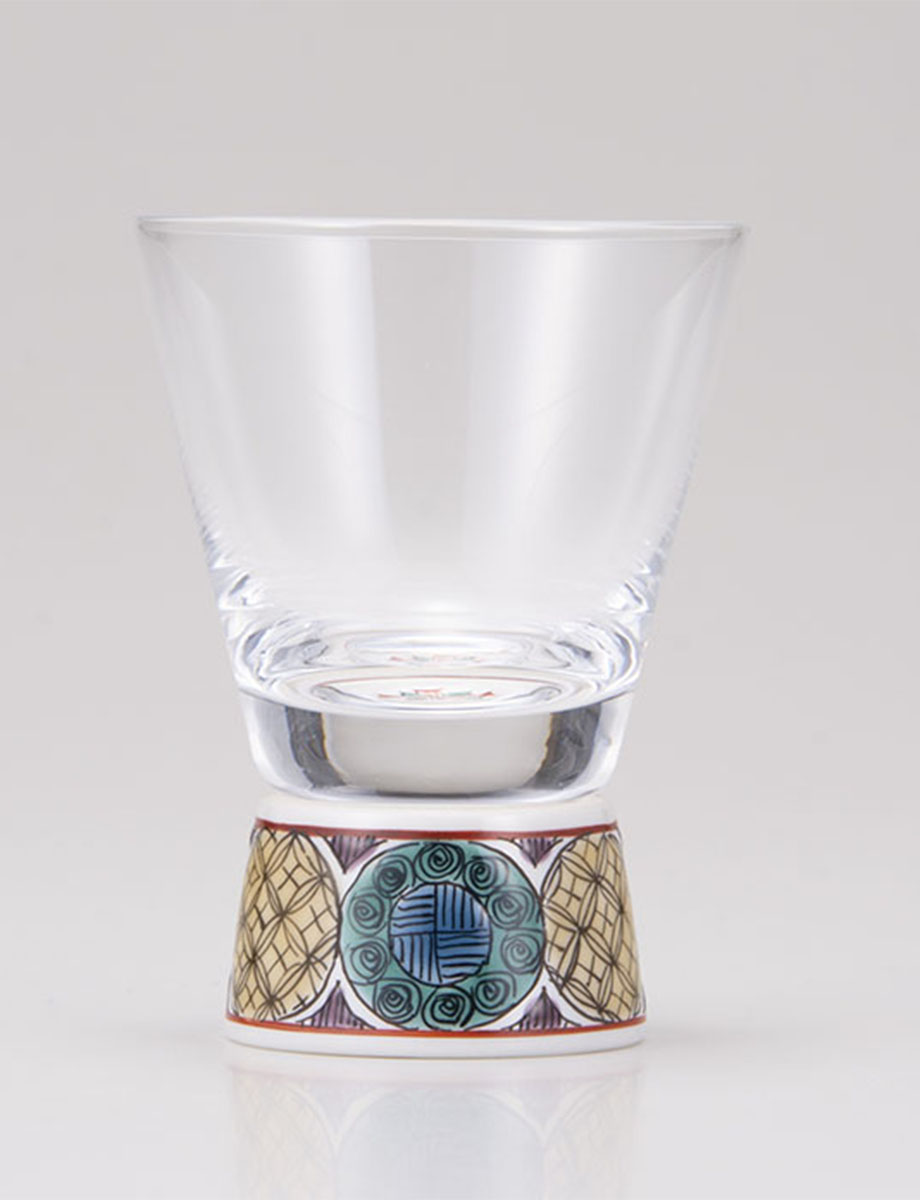 ショットグラス　古九谷丸文