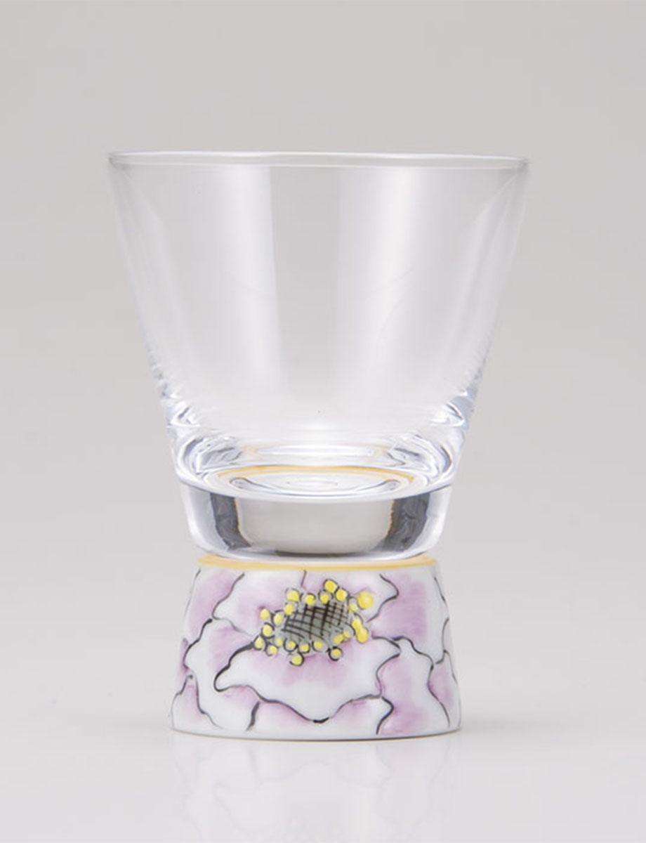 ショットグラス　富貴文　ピンク