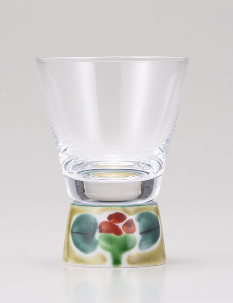 ショットグラス　つぼみ山茶花　アメ釉