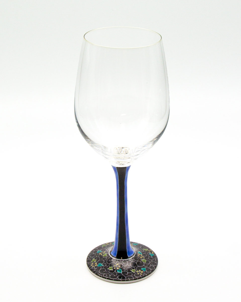 赤白ワイングラス／河村澄香・画　ライン　青