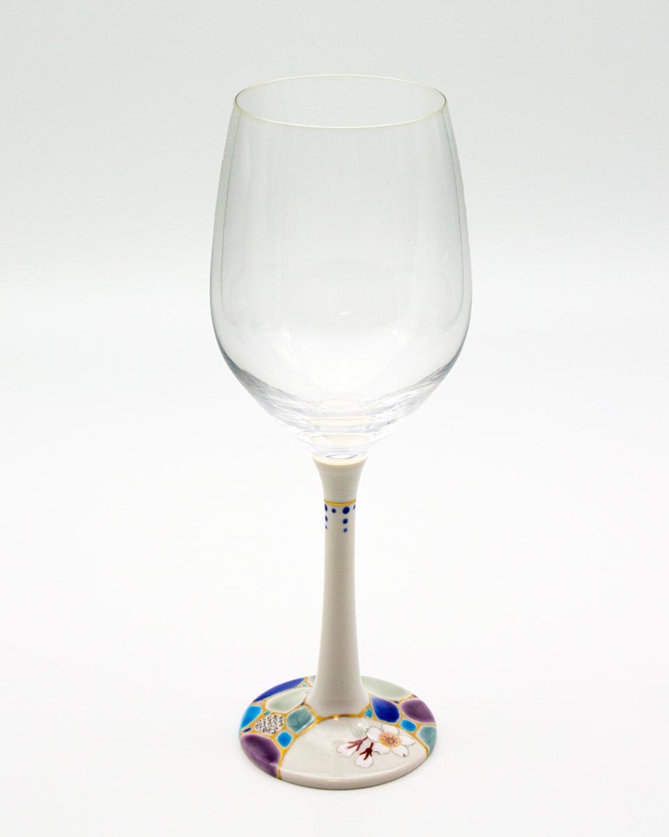 赤白ワイングラス／田村星都・画　細字桜