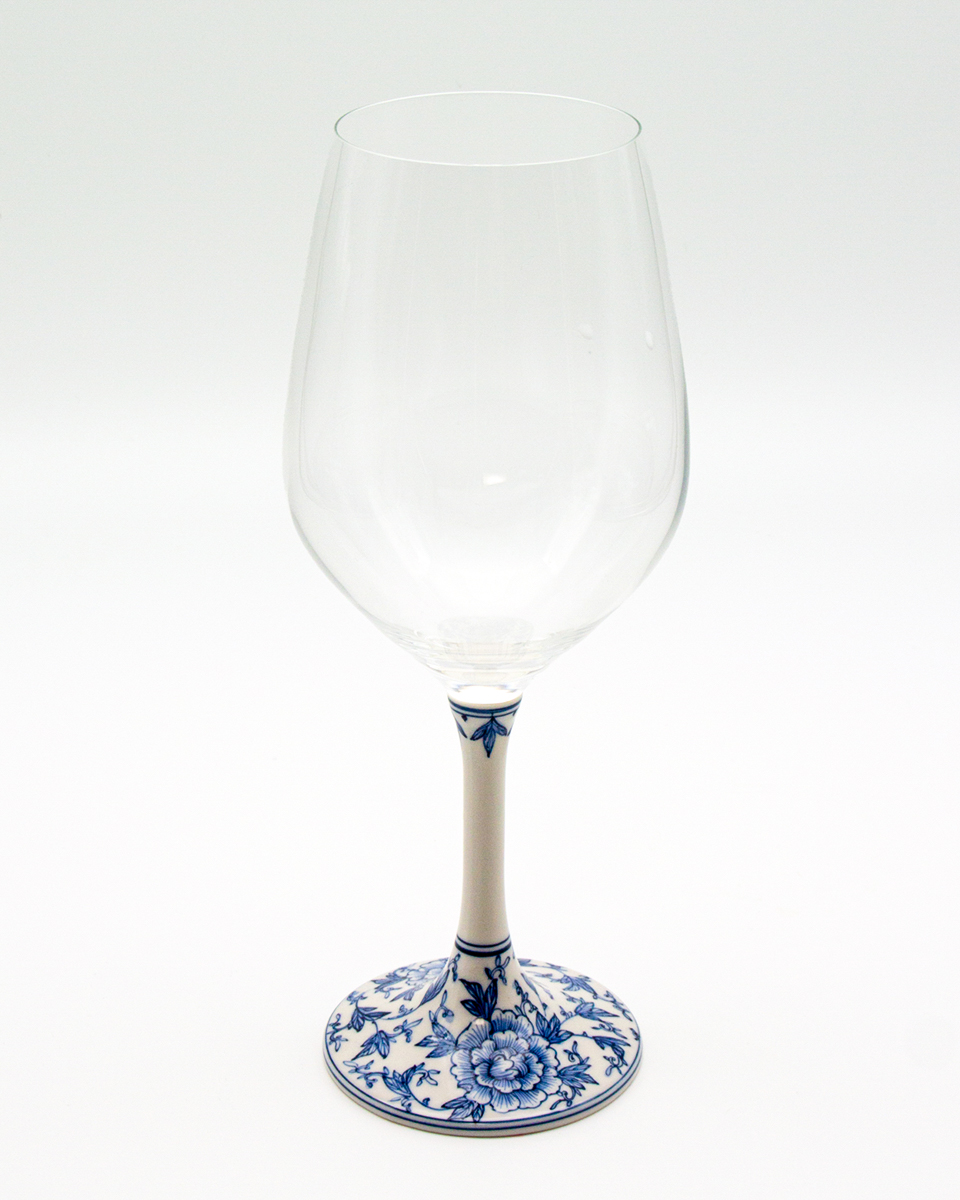 ボルドーグラス／木戸優紀子・画　染付牡丹唐草