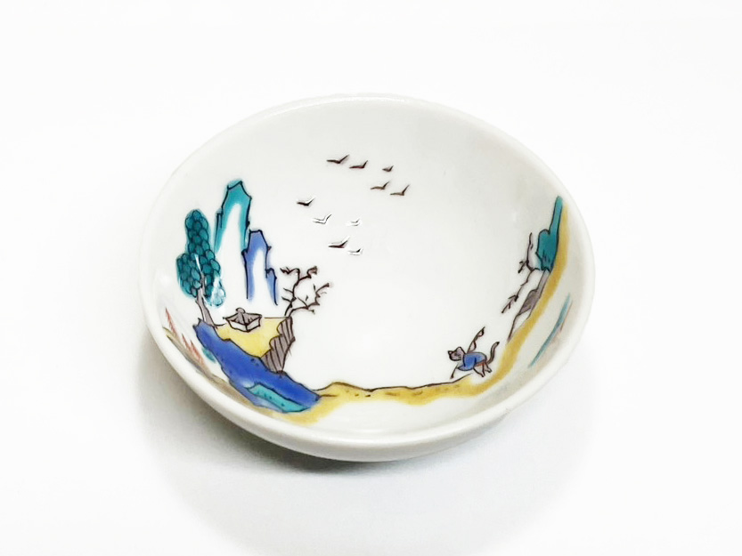 盃　色絵山水