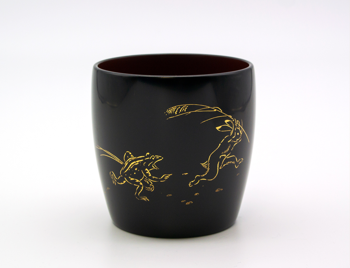 《復興支援》輪島塗　ロックカップ（鳥獣戯画・走）