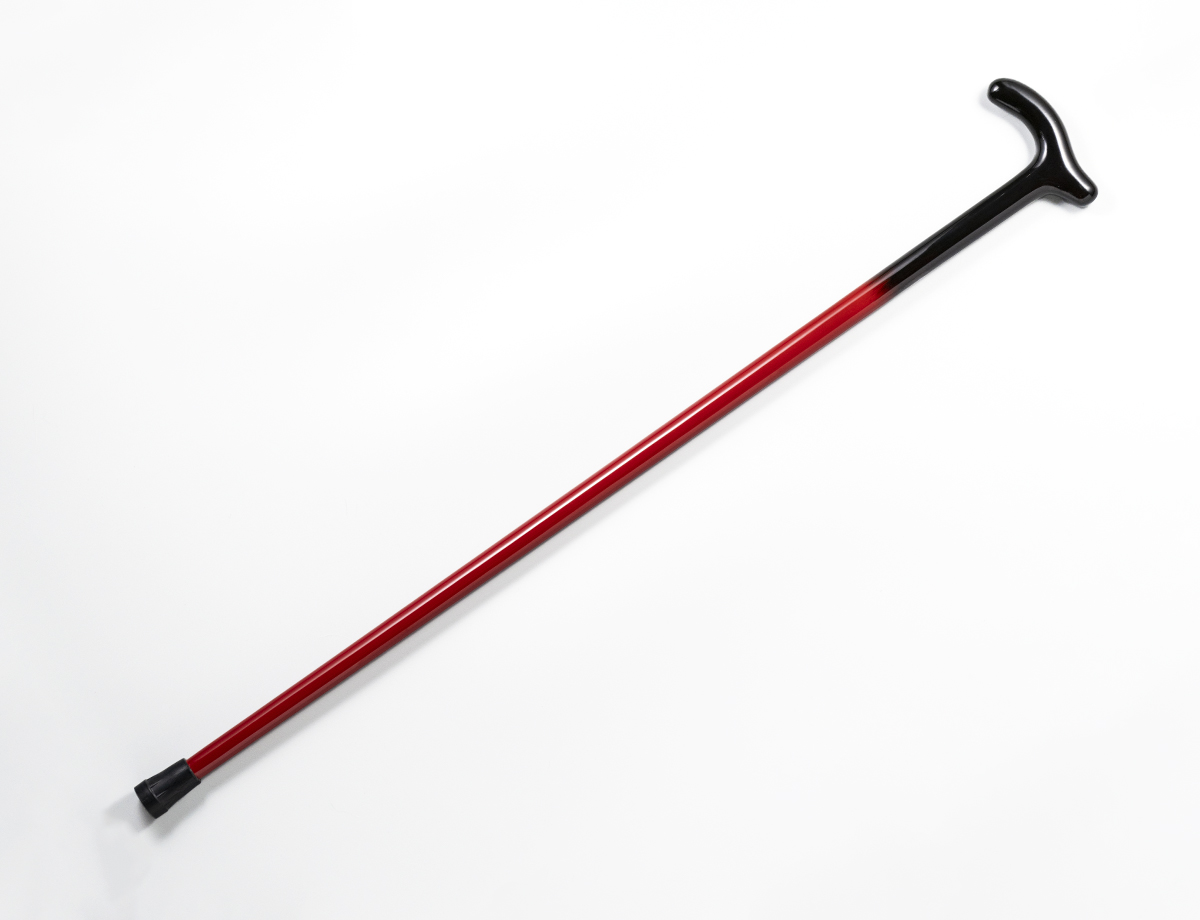 《復興支援》輪島塗　ステッキ（黒朱ぼかし塗）