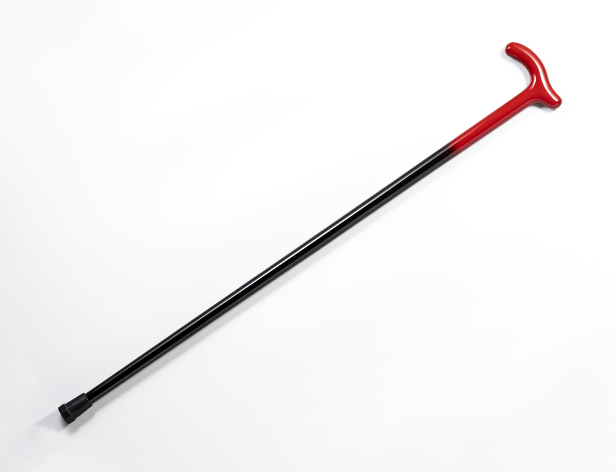 《復興支援》輪島塗　ステッキ（朱黒ぼかし塗）