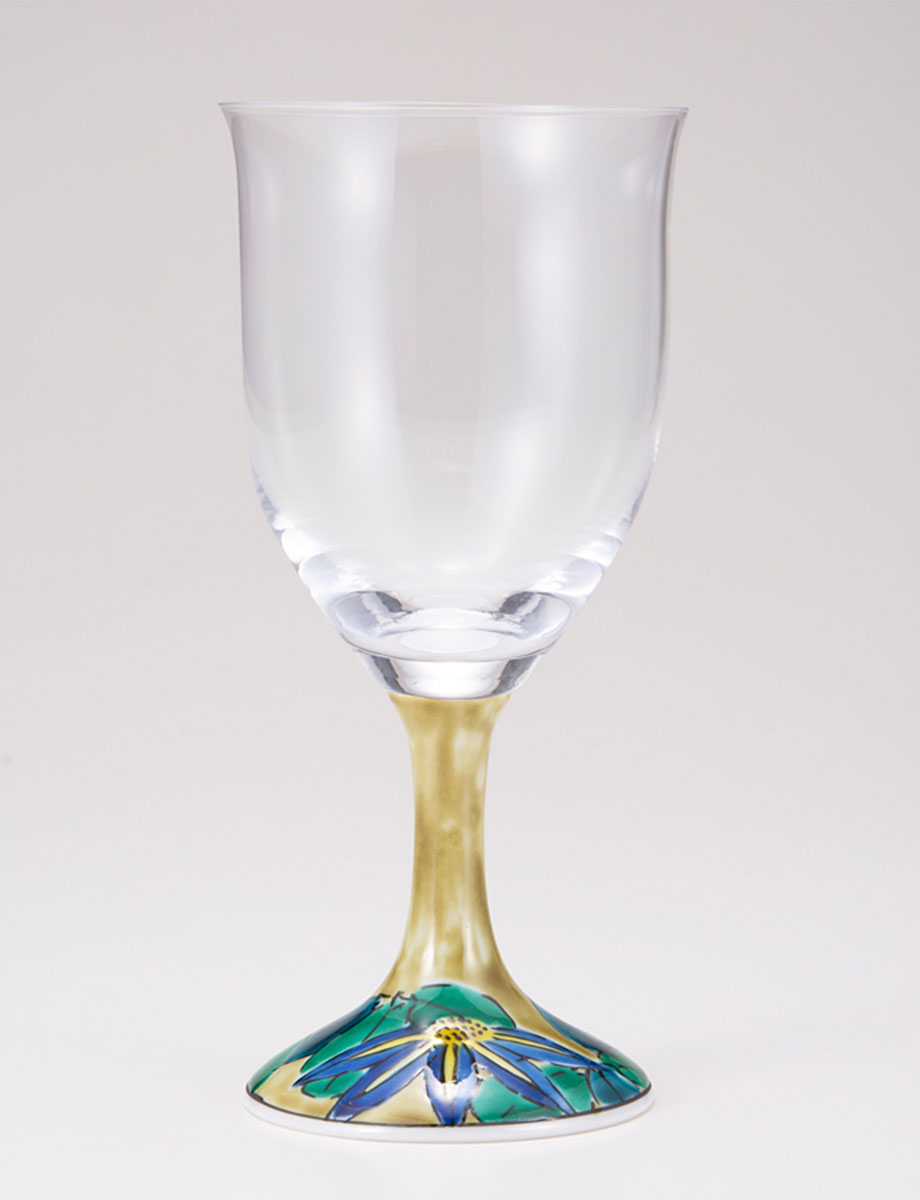 ワイングラス・大　鉄仙　アメ釉