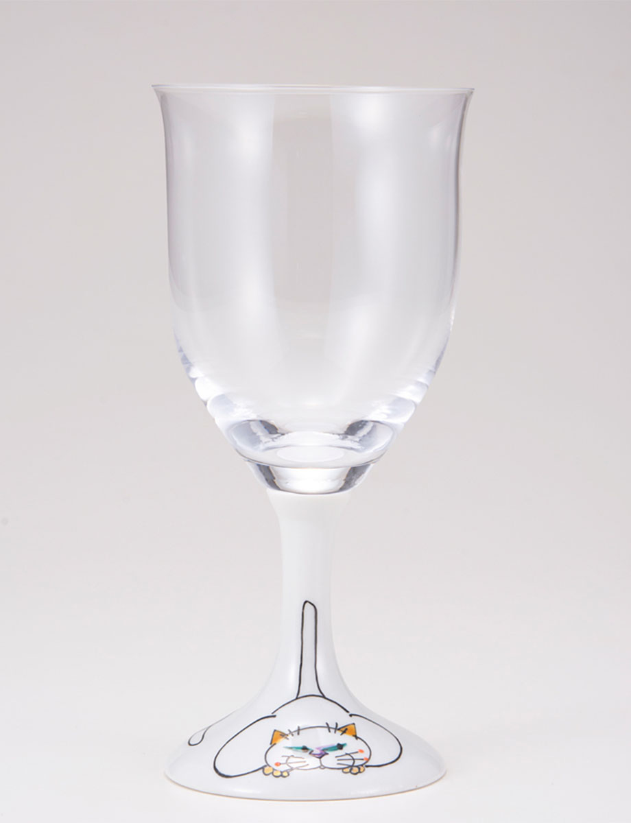 ワイングラス・大　ネコの休日