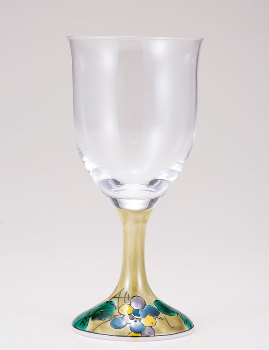 ワイングラス・大　ぶどう　アメ釉