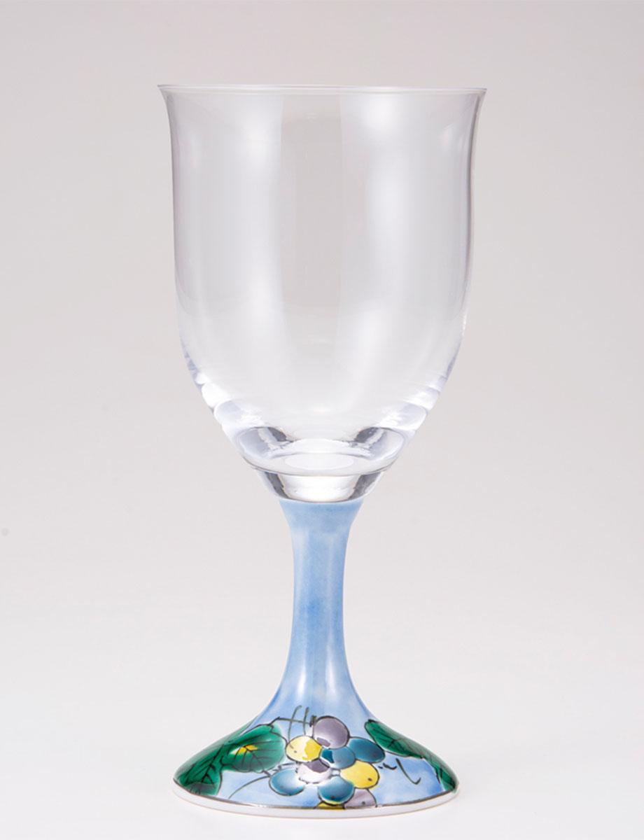 ワイングラス・大　ぶどう　ブルー