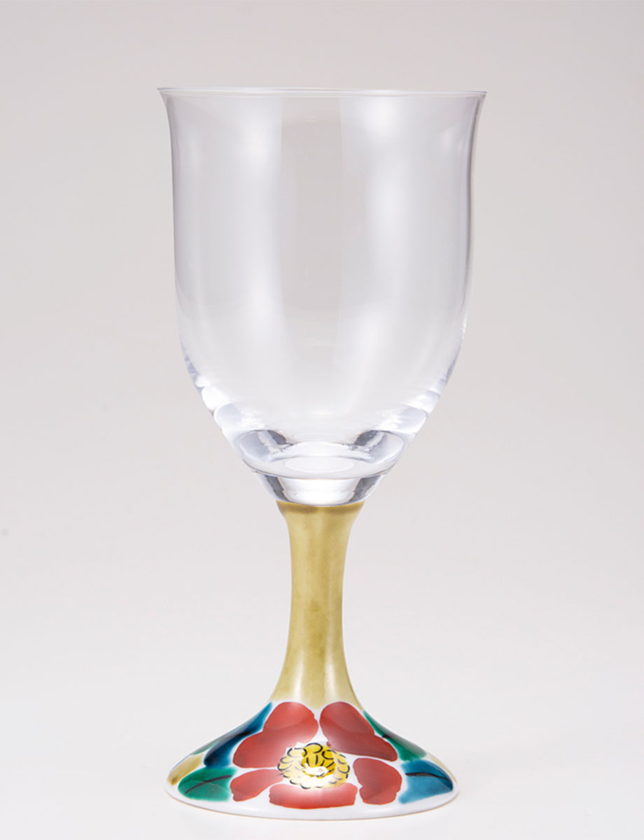 ワイングラス・大　山茶花　アメ釉