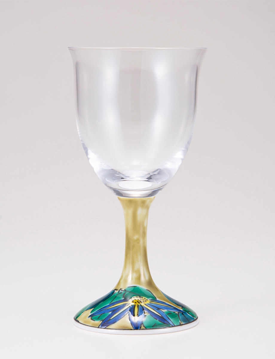 ワイングラス・小　鉄仙　アメ釉