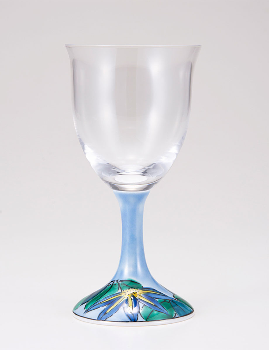 ワイングラス・小　鉄仙　ブルー