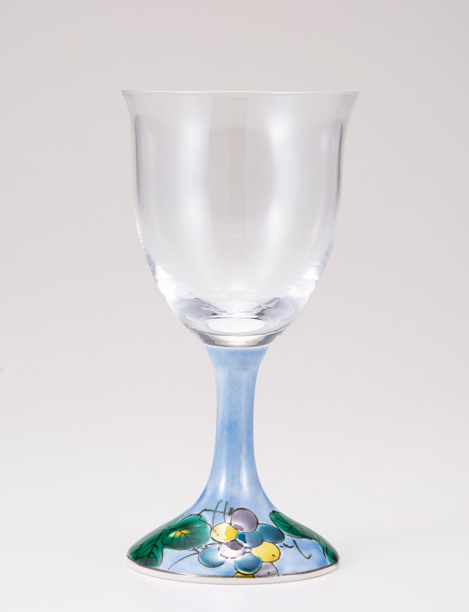 ワイングラス・小　ぶどう　ブルー