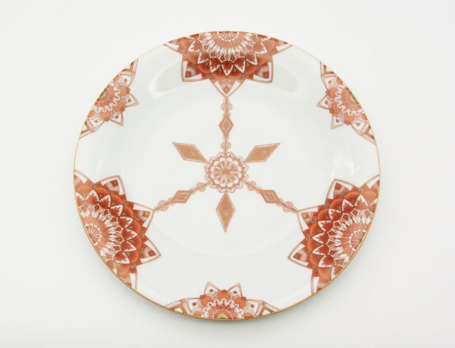 6寸皿　マンダラ・赤 / 太田恵利香