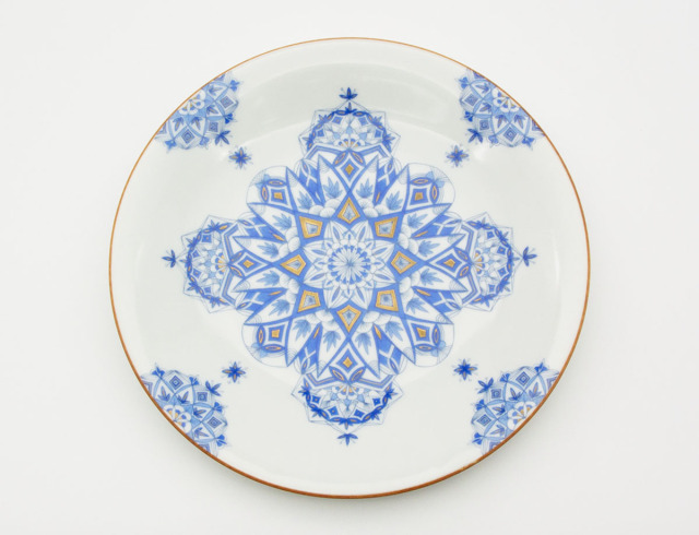 6寸皿　マンダラ・青 / 太田恵利香