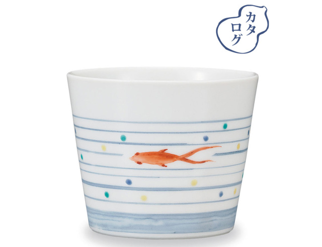 そば猪口　金魚 / 炭理恵子