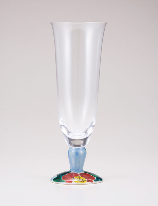 麦酒グラス　山茶花　ブルー
