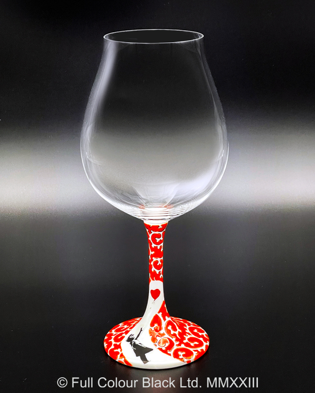 鏑木BNグラス／Banksy's Balloon Girl／糠川孝之・画　色絵唐草　赤