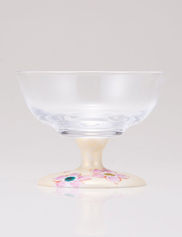 デザートグラス・中　さくら文　ゴールド