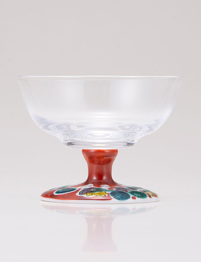 デザートグラス・中　木米　レッド