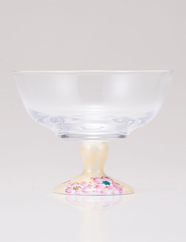 デザートグラス・小　さくら文　ゴールド